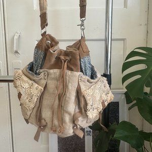 Free People Boho Crochet and Paisley Purse